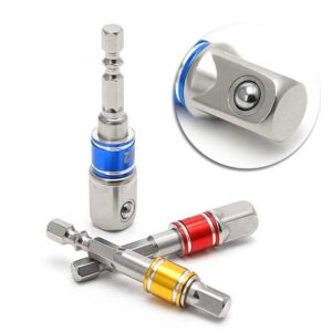 Impact Grade Socket Adapter/Extension Set Turns Power Drill Into High Speed Nut Driver, Sizes 1/4" 3/8" 1/2", Cr-V, 3-Piece drill tools bit holder