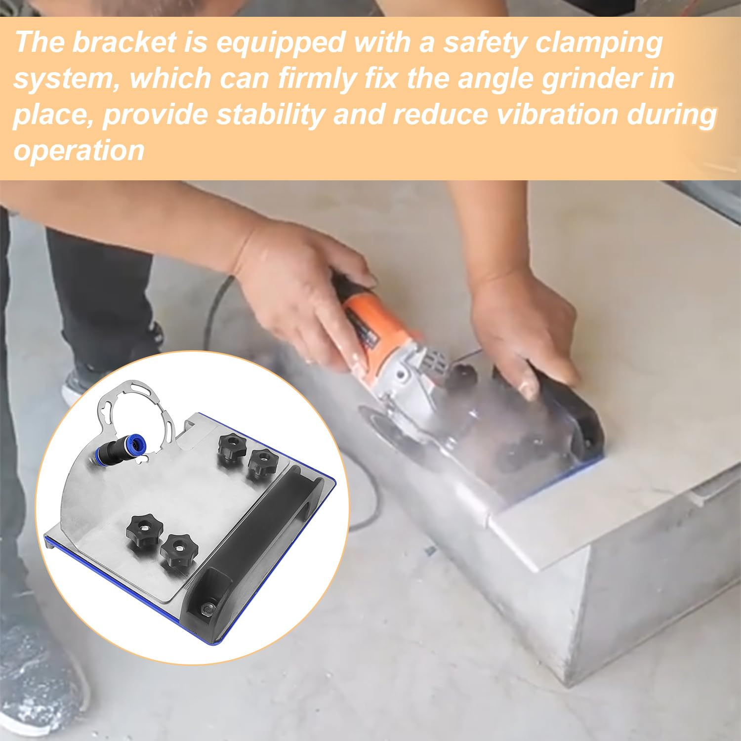 45 Degree Tile Chamfering Tool - Angle Grinder Stand for Tile 45° Chamfer Cutting, Type 100 Angle Grinder Attachment, Cutting Ceramic Stone - Image 3