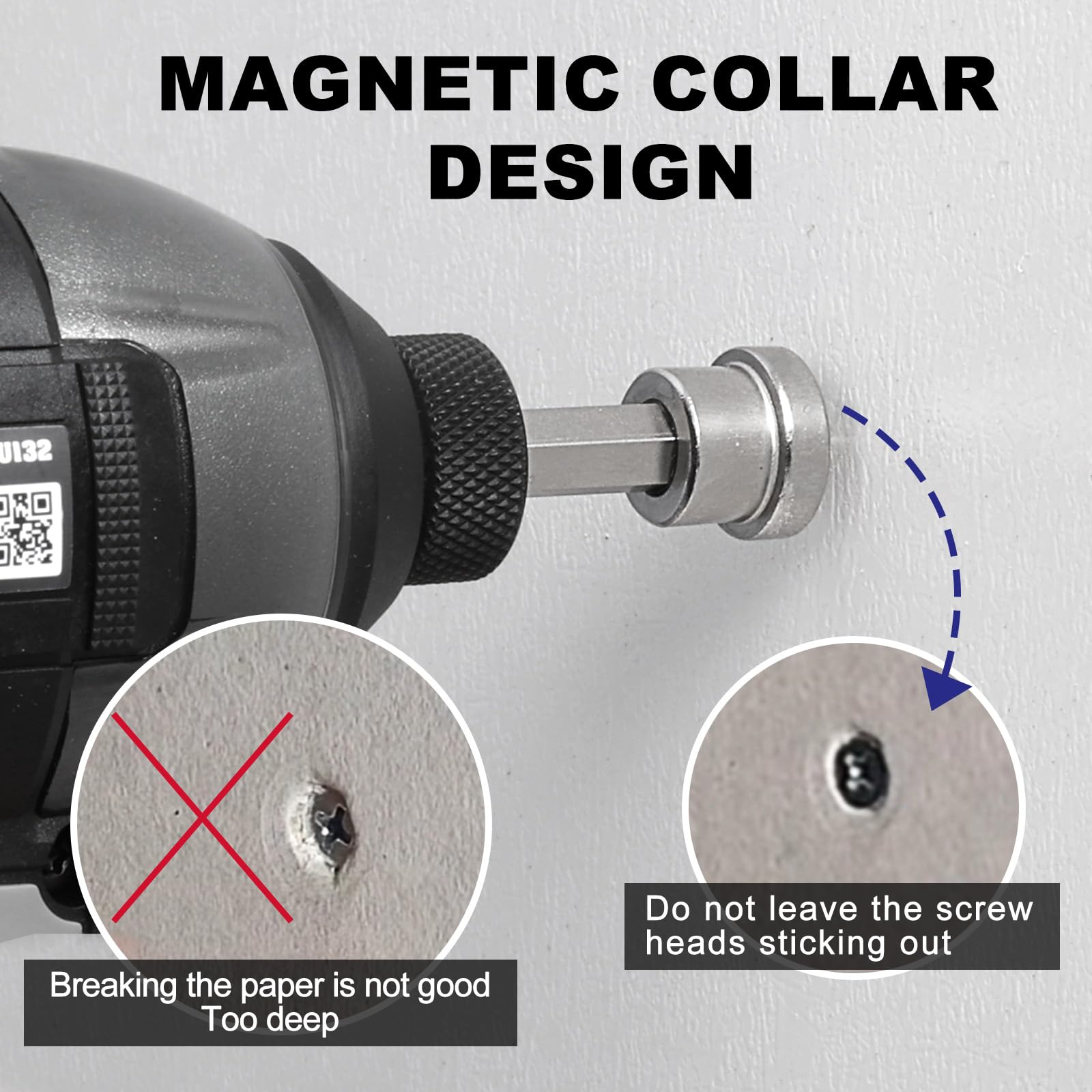 5pcs Set Magnetic Positioning Screwdriver Bits Drywall Screw Setter PH2 Bits for Plasterboard Screw Hex Shank Positioning Bit Batch Head - Image 7