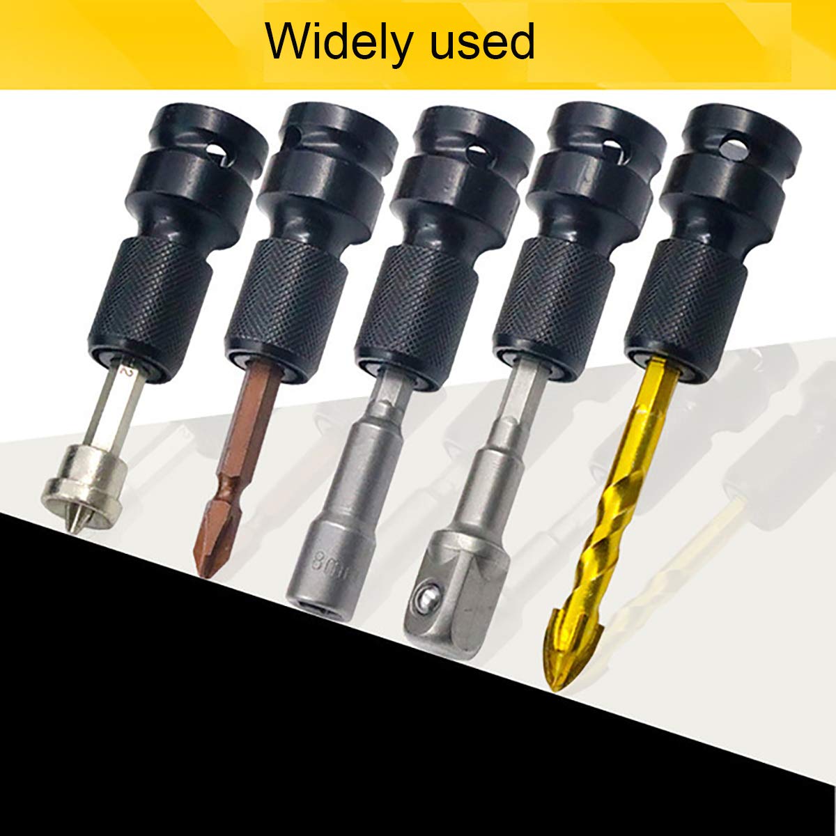 2PCS 1/2 inch Square Drive to 1/4 inch Hex Female Socket Adapter Converter Chuck Adapter for Impact Air,Wrench Adapter Square Drive drill bit holder - Image 4