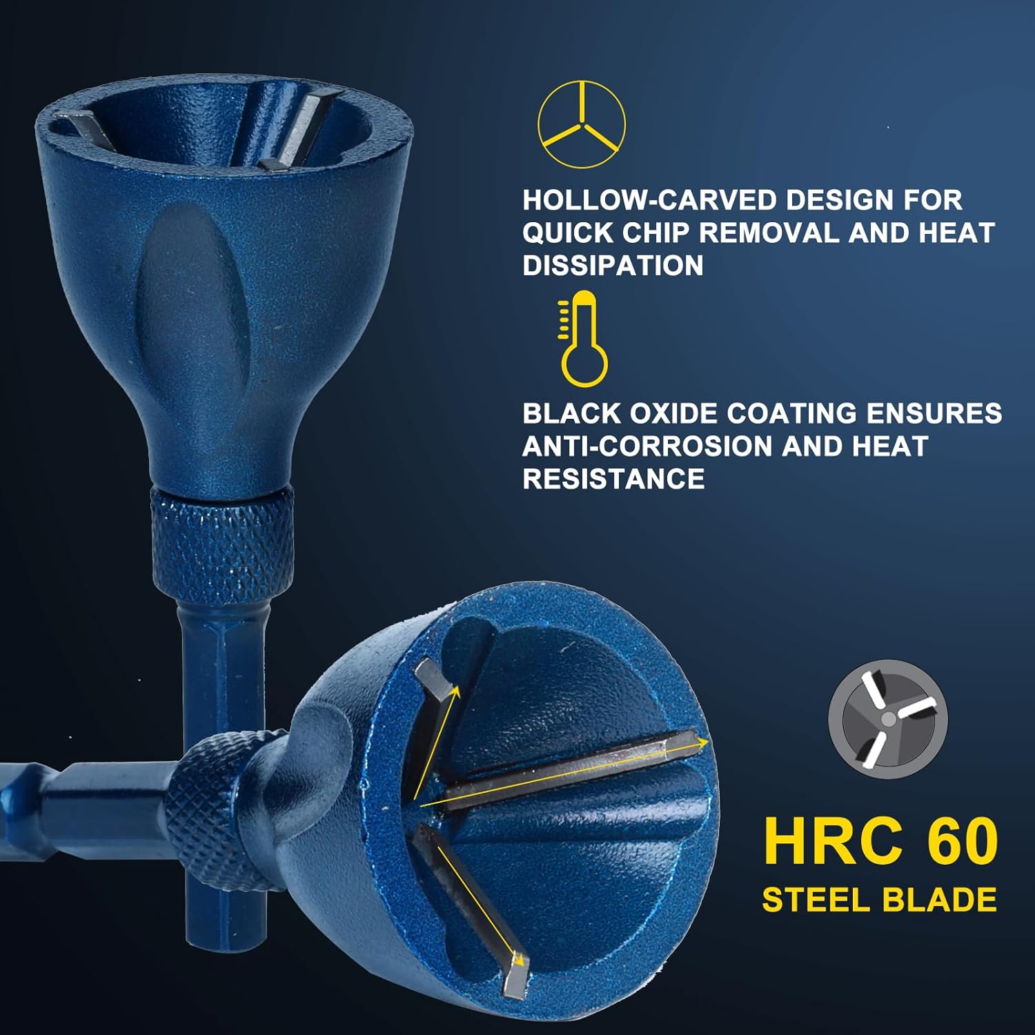 Deburring Tool Chamfer Tool, Hex Shank Deburring Tool for Metal, Bolt Thread Repair with Quick Release Shank Fits - Image 9