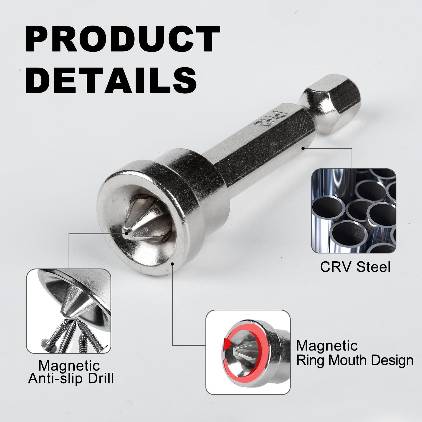 5pcs Set Magnetic Positioning Screwdriver Bits Drywall Screw Setter PH2 Bits for Plasterboard Screw Hex Shank Positioning Bit Batch Head - Image 8