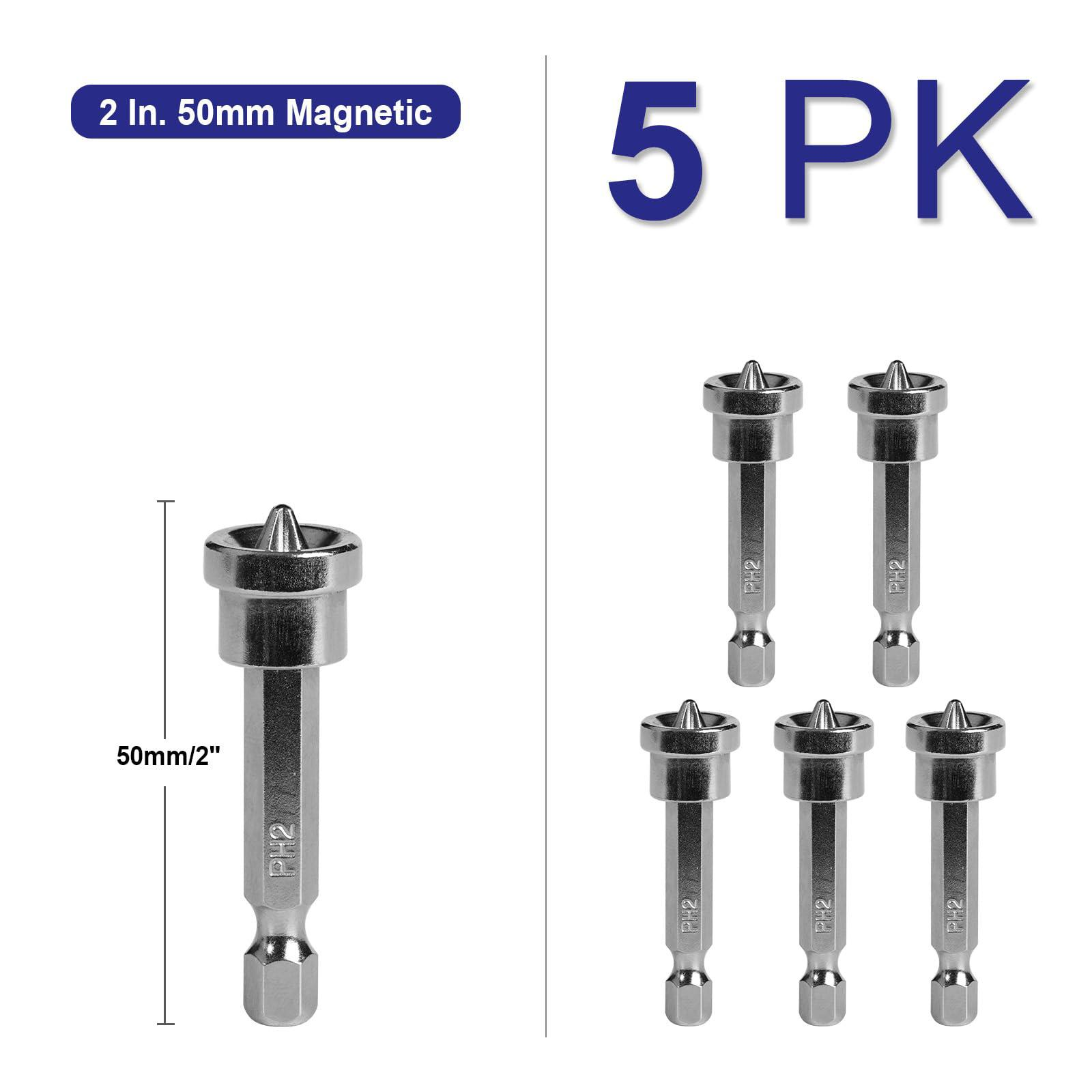 5pcs Set Magnetic Positioning Screwdriver Bits Drywall Screw Setter PH2 Bits for Plasterboard Screw Hex Shank Positioning Bit Batch Head - Image 2