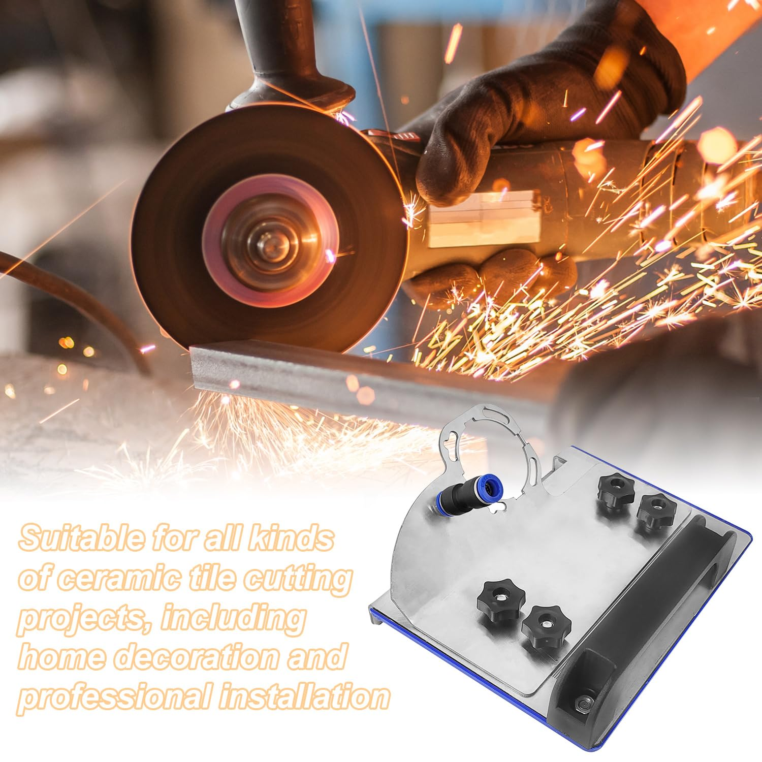 45 Degree Tile Chamfering Tool - Angle Grinder Stand for Tile 45° Chamfer Cutting, Type 100 Angle Grinder Attachment, Cutting Ceramic Stone - Image 6