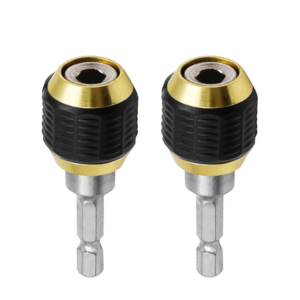2 Pcs 1/4 Inch Hex Shank Drill Bit Extension Screwdriver Bit Holder Extension Rod Self-locking Drill Bit Holder Quick Release Chuck Adapter Connector
